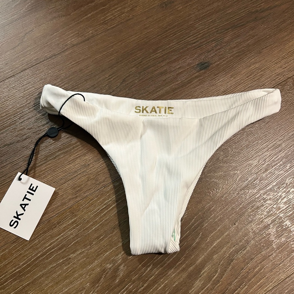 Skatie White Bikini Bottom
